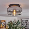 Boza ceiling light, globe light clear, Smoke-coloured, 1-light source