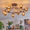 Chehalis ceiling light, globe light 76 cm Amber, 12-light sources