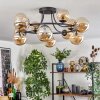 Chehalis ceiling light, globe light 76 cm Amber, 12-light sources