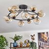 Chehalis ceiling light, globe light 76 cm Amber, clear, 12-light sources