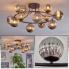 Chehalis ceiling light, globe light 76 cm Smoke-coloured, 12-light sources