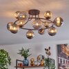 Chehalis ceiling light, globe light 76 cm Smoke-coloured, 12-light sources