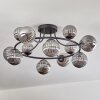 Chehalis ceiling light, globe light 76 cm Smoke-coloured, 12-light sources