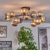 Chehalis ceiling light, globe light 76 cm Smoke-coloured, 12-light sources