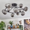 Chehalis ceiling light, globe light 76 cm Smoke-coloured, 12-light sources