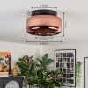 Boza ceiling light, globe light coppery, 1-light source