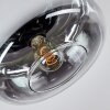 Boza ceiling light, globe light chrome, clear, Smoke-coloured, 1-light source