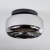 Boza ceiling light, globe light chrome, Smoke-coloured, 1-light source