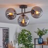 Gastor ceiling light, globe light Smoke-coloured, 3-light sources