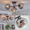 Gastor ceiling light, globe light clear, Smoke-coloured, 3-light sources