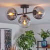 Gastor ceiling light, globe light clear, Smoke-coloured, 3-light sources