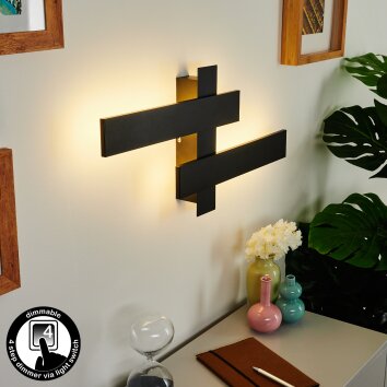 Cuchara Wall Light LED black, 2-light sources