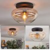 Mertola ceiling light, globe light Amber, clear, 1-light source