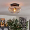 Mertola ceiling light, globe light Amber, clear, 1-light source