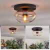 Mertola ceiling light, globe light Amber, clear, 1-light source