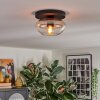 Mertola ceiling light, globe light Amber, clear, 1-light source