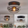 Mertola ceiling light, globe light clear, Smoke-coloured, 1-light source