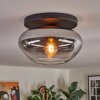 Mertola ceiling light, globe light clear, Smoke-coloured, 1-light source