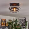 Mertola ceiling light, globe light clear, Smoke-coloured, 1-light source