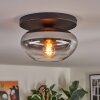 Mertola ceiling light, globe light clear, Smoke-coloured, 1-light source