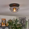 Mertola ceiling light, globe light clear, Smoke-coloured, 1-light source