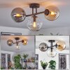 Gastor ceiling light, globe light Amber, clear, Smoke-coloured, 3-light sources