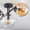 Gastor ceiling light, globe light Amber, clear, Smoke-coloured, 3-light sources