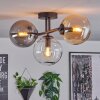 Gastor ceiling light, globe light Amber, clear, Smoke-coloured, 3-light sources