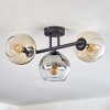 Koyoto ceiling light, globe light Amber, clear, Smoke-coloured, 3-light sources