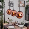 Gastor hanging light, globe light, pendant light coppery, 3-light sources