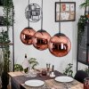 Gastor hanging light, globe light, pendant light coppery, 3-light sources