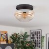 Mertola ceiling light, globe light Amber, clear, 1-light source