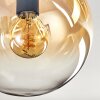 Gastor ceiling light, globe light Amber, clear, 3-light sources