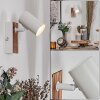 Gesteira wall light, wall spotlight Wood like finish, white, 1-light source