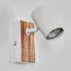 Gesteira wall light, wall spotlight Wood like finish, white, 1-light source