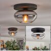 Mertola ceiling light, globe light clear, Smoke-coloured, 1-light source