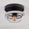 Mertola ceiling light, globe light clear, Smoke-coloured, 1-light source