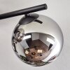 Koyoto ceiling light, globe light chrome, Smoke-coloured, 4-light sources