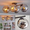 Koyoto ceiling light, globe light Amber, chrome, Smoke-coloured, 4-light sources