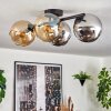 Koyoto ceiling light, globe light Amber, chrome, Smoke-coloured, 4-light sources