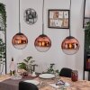 Gastor hanging light, globe light, pendant light clear, coppery, 3-light sources