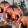 Gastor hanging light, globe light, pendant light clear, coppery, 3-light sources