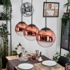 Gastor hanging light, globe light, pendant light clear, coppery, 3-light sources