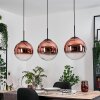 Gastor hanging light, globe light, pendant light clear, coppery, 3-light sources