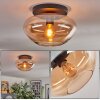 Mertola ceiling light, globe light Amber, 1-light source