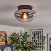 Mertola ceiling light, globe light clear, Smoke-coloured, 1-light source