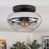 Mertola ceiling light, globe light clear, Smoke-coloured, 1-light source