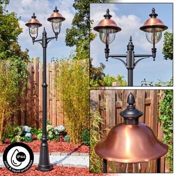 Gascon outdoor light, lamp post, path light black, 2-light sources