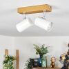 Gesteira ceiling light, ceiling spotlight chrome, Wood like finish, 2-light sources