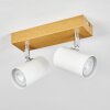 Gesteira ceiling light, ceiling spotlight chrome, Wood like finish, 2-light sources